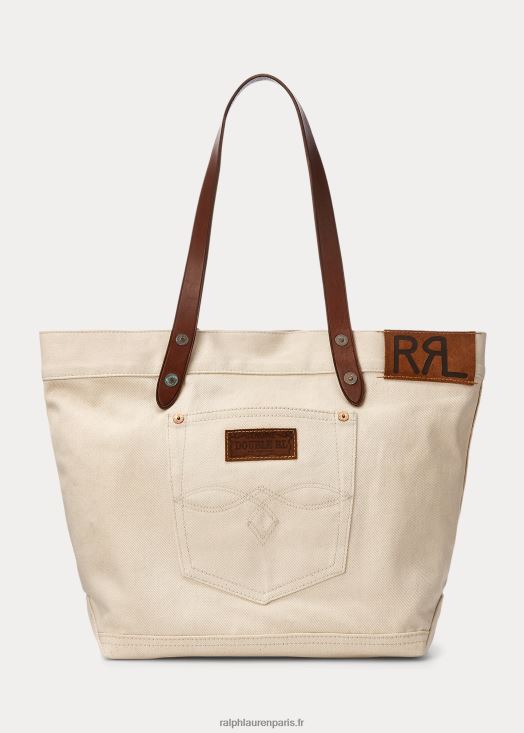 sac à main en sergé à finitions en cuir 46T60T5147 Hommes Ralph Lauren grège