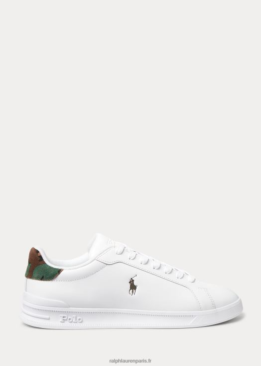 baskets Heritage Court II 46T60T8724 Hommes Ralph Lauren blanc/camouflage