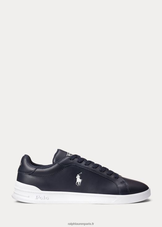 baskets Heritage Court II en cuir 46T60T1975 Hommes Ralph Lauren marine/blanc