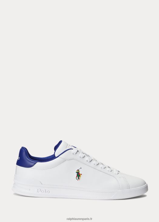 baskets Heritage Court II en cuir 46T60T8723 Hommes Ralph Lauren blanc/royal