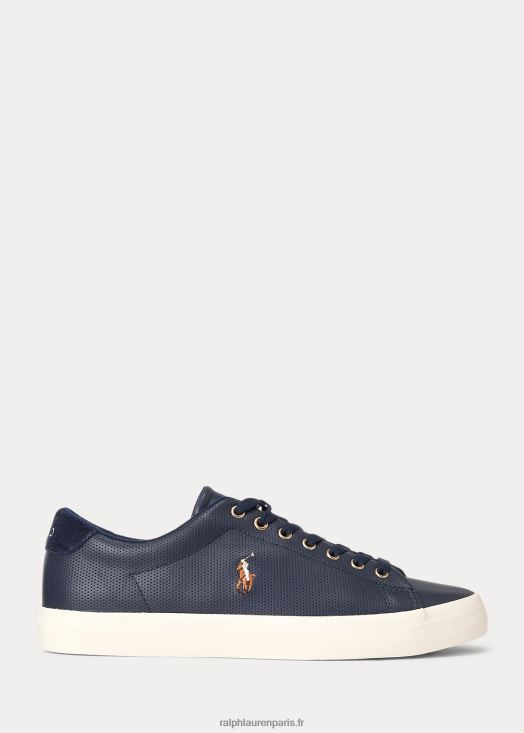 baskets en cuir longwood 46T60T2018 Hommes Ralph Lauren marine de newport
