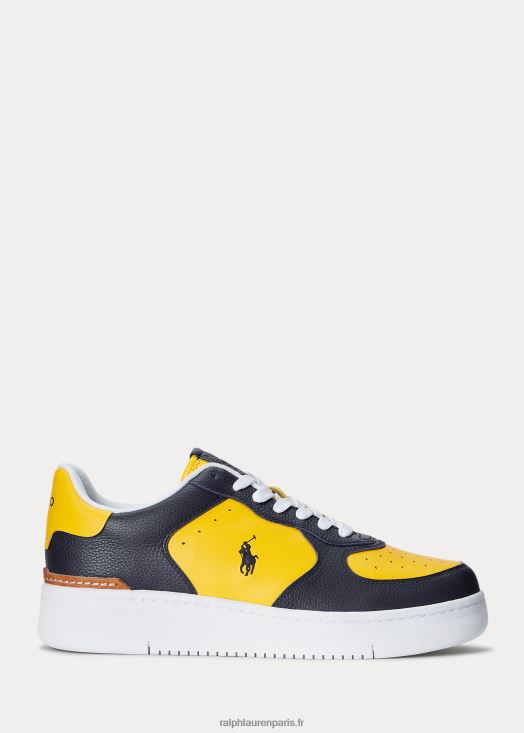 baskets en cuir masters court 46T60T2009 Hommes Ralph Lauren marine/or