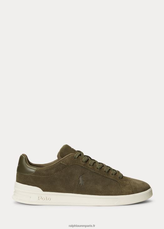 baskets en daim Heritage Court II 46T60T8725 Hommes Ralph Lauren olivier à baldaquin