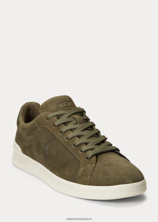 baskets en daim Heritage Court II 46T60T8725 Hommes Ralph Lauren olivier à baldaquin