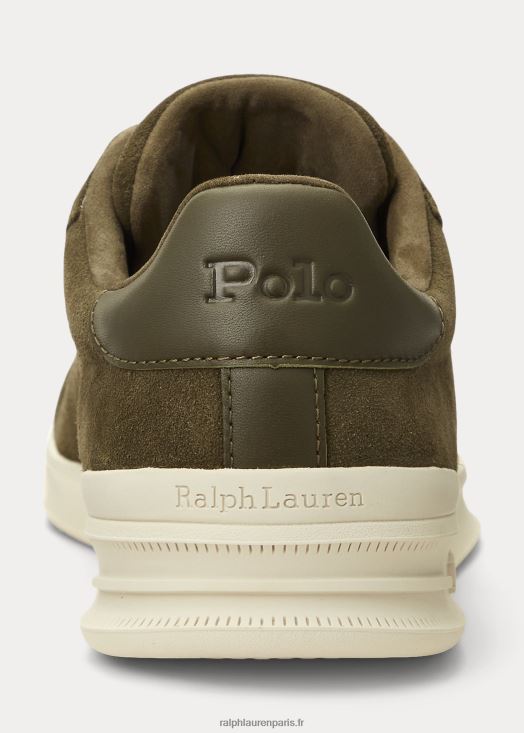 baskets en daim Heritage Court II 46T60T8725 Hommes Ralph Lauren olivier à baldaquin