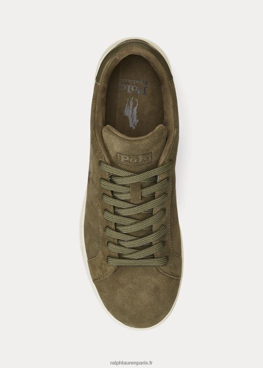 baskets en daim Heritage Court II 46T60T8725 Hommes Ralph Lauren olivier à baldaquin