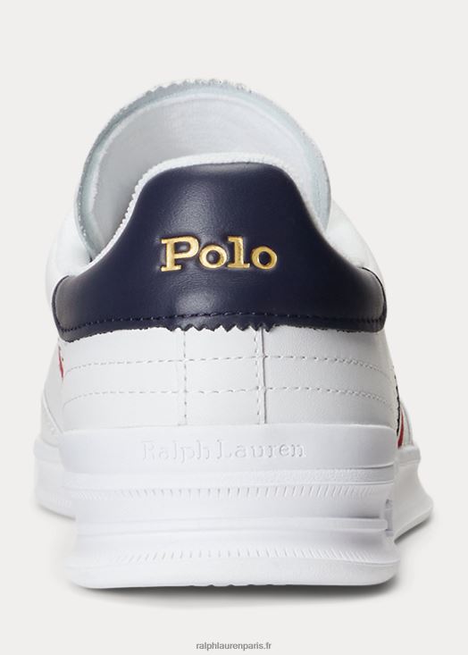 baskets en daim et cuir Heritage Aera 46T60T1976 Hommes Ralph Lauren blanc/rouge/bleu