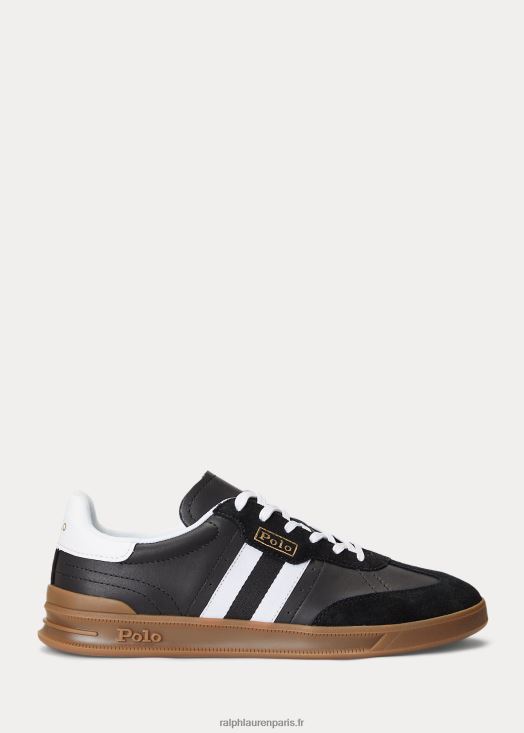 baskets en daim et cuir Heritage Aera 46T60T8727 Hommes Ralph Lauren noir