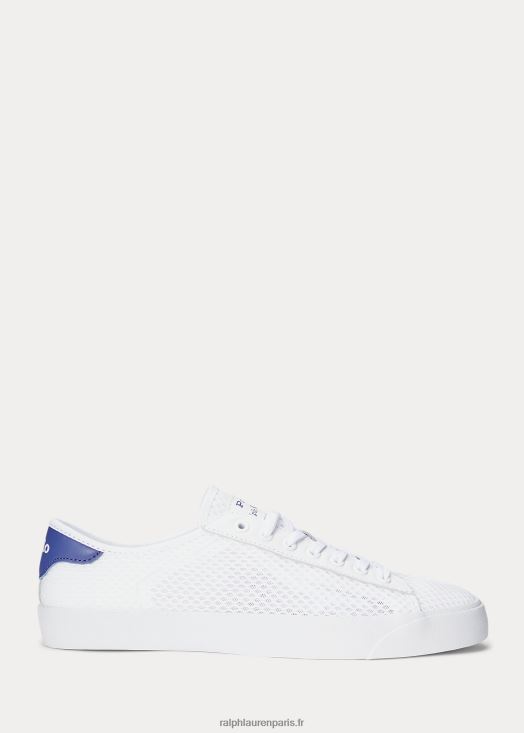 baskets en résille à finitions en cuir nelson 46T60T1990 Hommes Ralph Lauren blanc/liberté