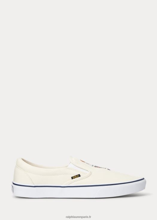baskets à enfiler keaton polo bear 46T60T2025 Hommes Ralph Lauren crème de parchemin
