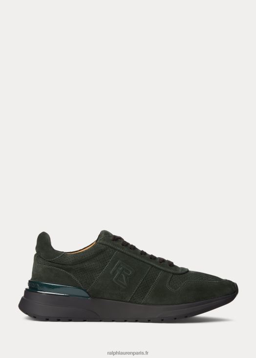 baskets ethan en veau velours 46T60T1942 Hommes Ralph Lauren vert course foncé