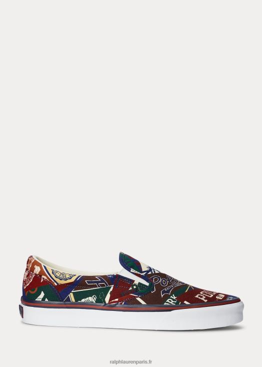baskets sans lacets en toile à imprimé logo keaton 46T60T2203 Hommes Ralph Lauren
