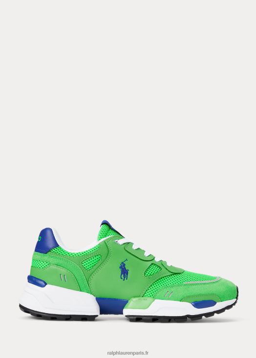 sneaker jogger en daim et mesh 46T60T1972 Hommes Ralph Lauren vert toucan/royal