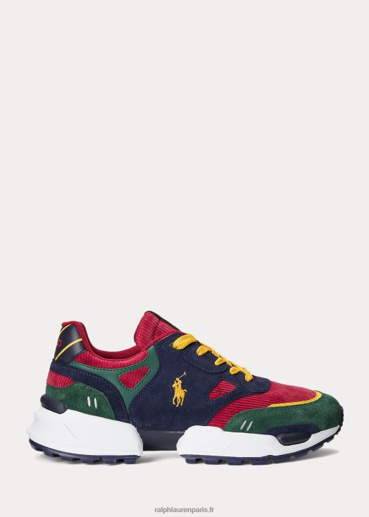 sneaker jogger en daim et velours côtelé 46T60T2200 Hommes Ralph Lauren bloc de couleur