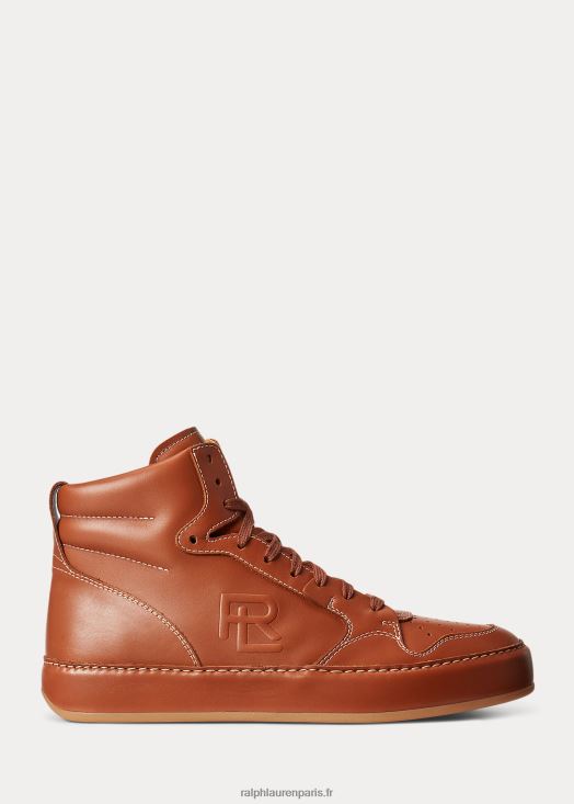 sneaker montante en cuir de veau jaemyn 46T60T1946 Hommes Ralph Lauren rl brun