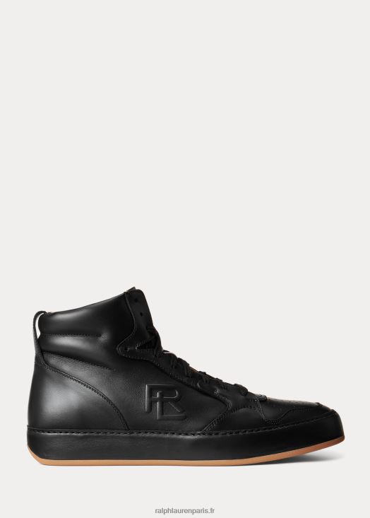 sneaker montante en cuir de veau jaemyn 46T60T2143 Hommes Ralph Lauren noir