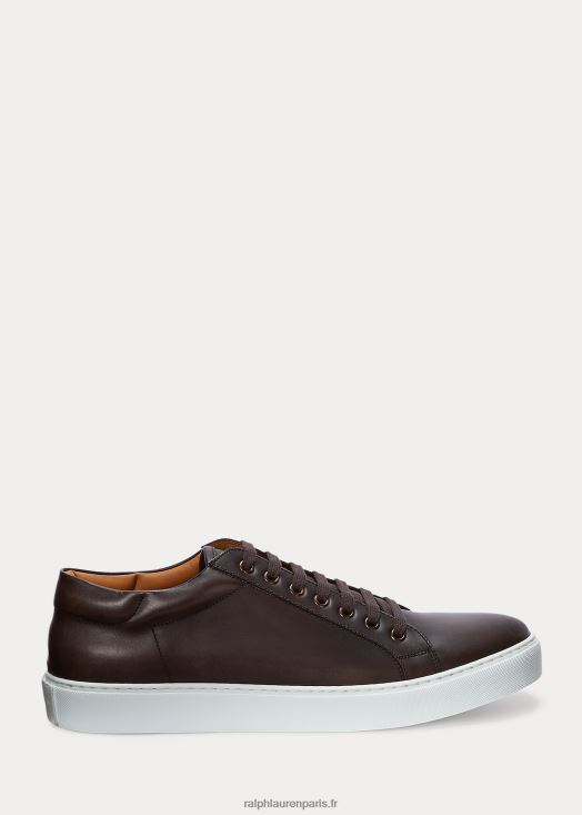 sneaker severn en cuir de veau 46T60T1949 Hommes Ralph Lauren marron foncé