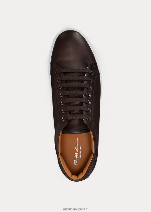 sneaker severn en cuir de veau 46T60T1949 Hommes Ralph Lauren marron foncé