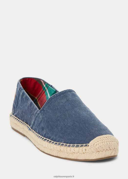 Espadrille en toile lavée cevio 46T60T2069 Hommes Ralph Lauren bleu marine clair