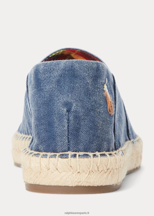 Espadrille en toile lavée cevio 46T60T2069 Hommes Ralph Lauren bleu marine clair