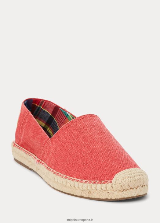 Espadrille en toile lavée cevio 46T60T2070 Hommes Ralph Lauren tribord rouge