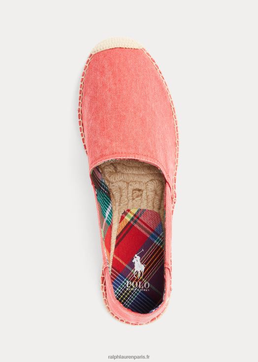 Espadrille en toile lavée cevio 46T60T2070 Hommes Ralph Lauren tribord rouge