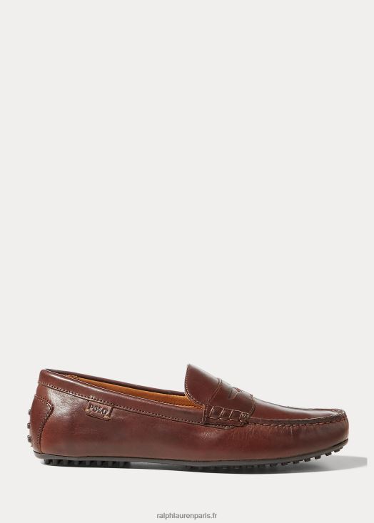 conducteur de cuir workington 46T60T2095 Hommes Ralph Lauren marron foncé