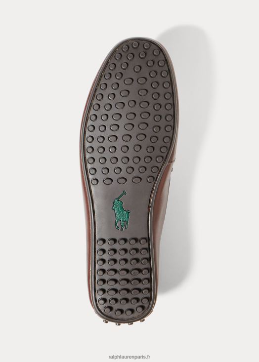 conducteur de cuir workington 46T60T2095 Hommes Ralph Lauren marron foncé