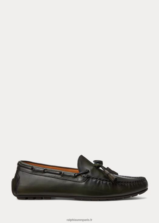 conducteur de gland en cuir de veau harold 46T60T2170 Hommes Ralph Lauren vert course foncé