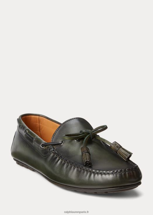 conducteur de gland en cuir de veau harold 46T60T2170 Hommes Ralph Lauren vert course foncé