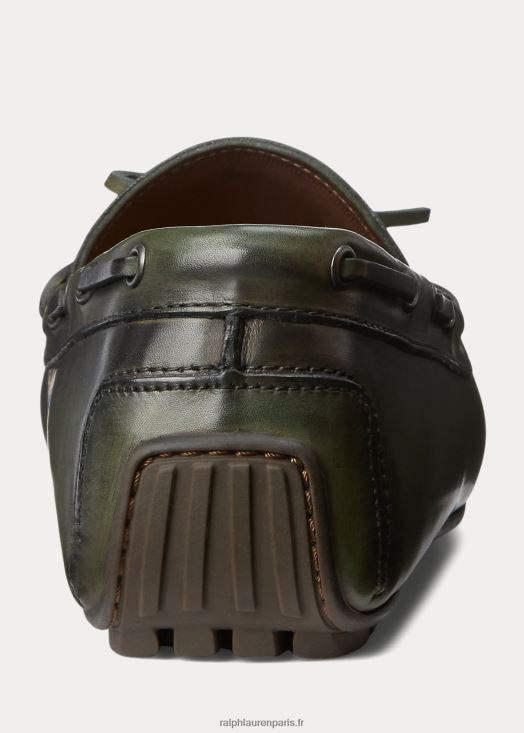 conducteur de gland en cuir de veau harold 46T60T2170 Hommes Ralph Lauren vert course foncé