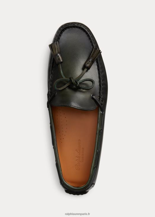 conducteur de gland en cuir de veau harold 46T60T2170 Hommes Ralph Lauren vert course foncé