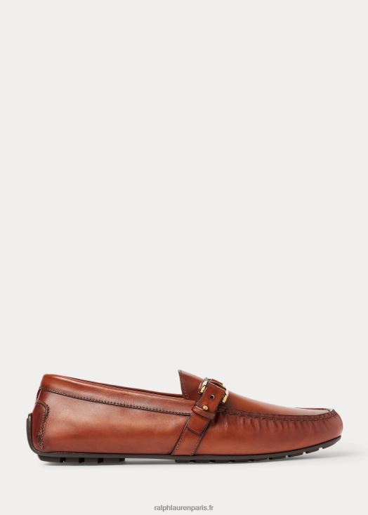 conducteur en cuir de veau harold 46T60T2169 Hommes Ralph Lauren bronzer