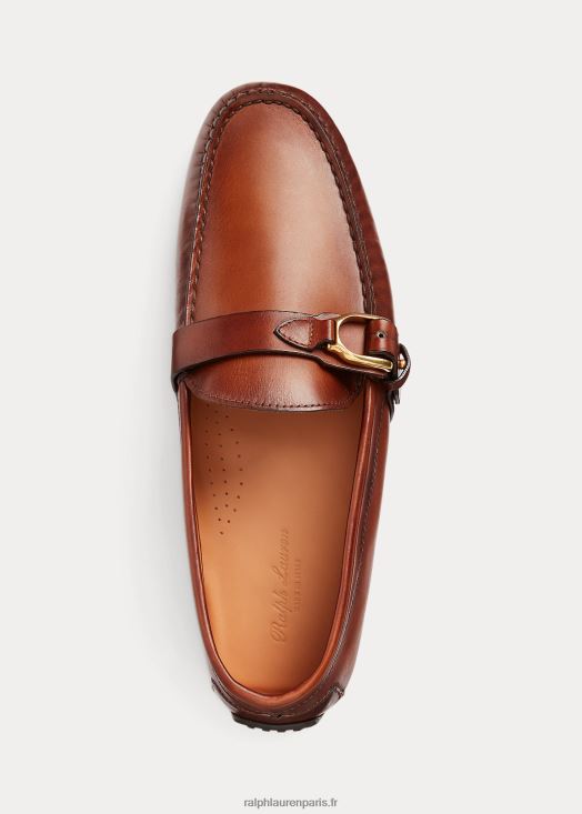 conducteur en cuir de veau harold 46T60T2169 Hommes Ralph Lauren bronzer