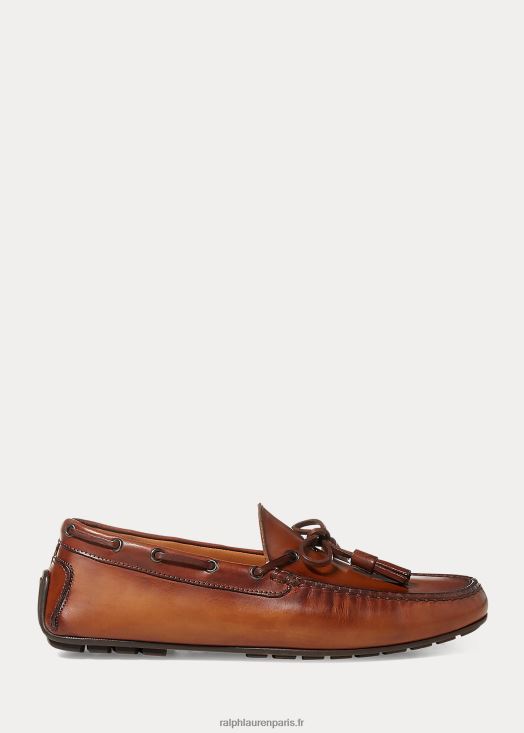 conducteur en cuir de veau harold pompon 46T60T2167 Hommes Ralph Lauren bronzer