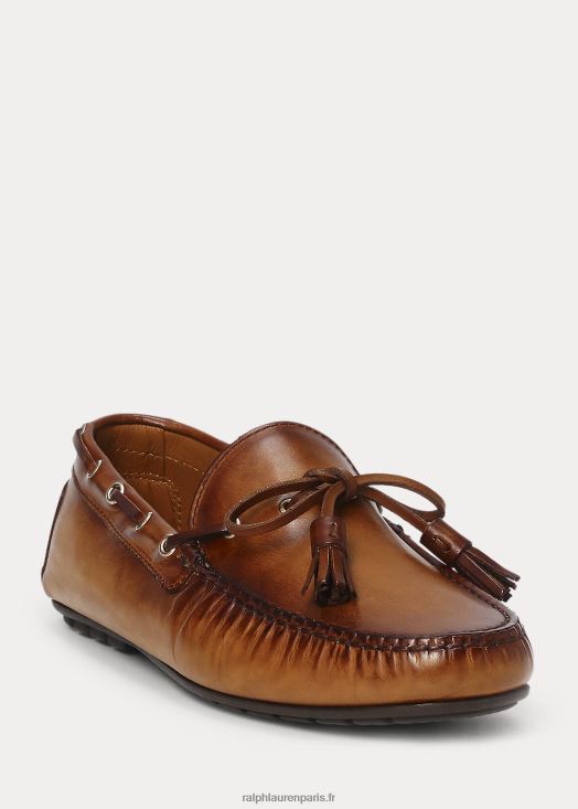 conducteur en cuir de veau harold pompon 46T60T2167 Hommes Ralph Lauren bronzer