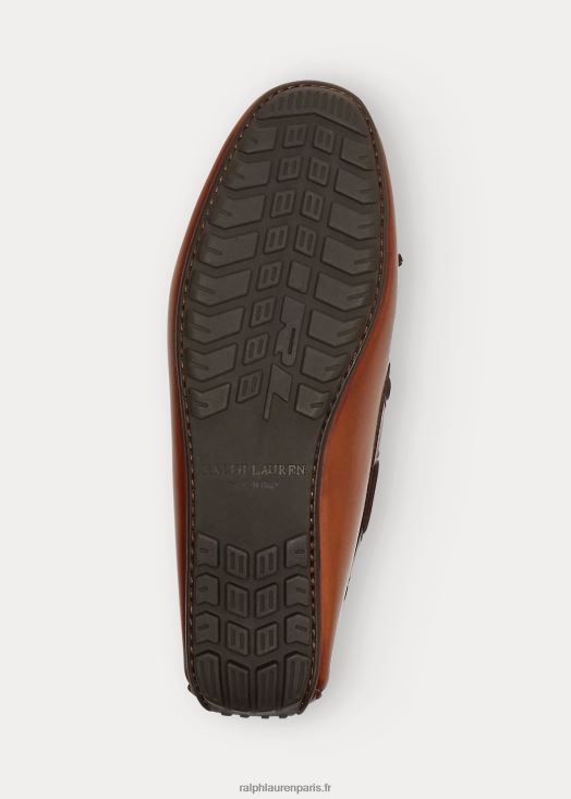 conducteur en cuir de veau harold pompon 46T60T2167 Hommes Ralph Lauren bronzer
