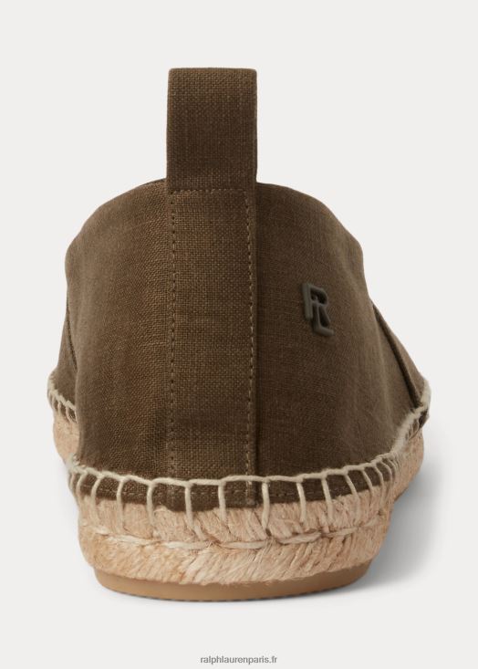 espadrilles en lin à fleurs bowsworth 46T60T8731 Hommes Ralph Lauren nuit d'olive