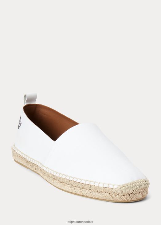 espadrilles en toile à monogramme bowsworth 46T60T2172 Hommes Ralph Lauren blanc
