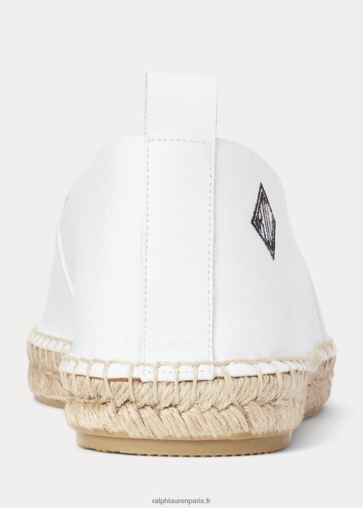 espadrilles en toile à monogramme bowsworth 46T60T2172 Hommes Ralph Lauren blanc