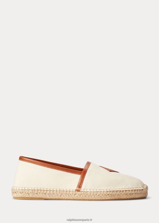 espadrilles en toile à monogramme bowsworth 46T60T2177 Hommes Ralph Lauren naturel