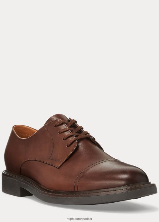 chaussure à bout rapporté en cuir Asher 46T60T2110 Hommes Ralph Lauren brun