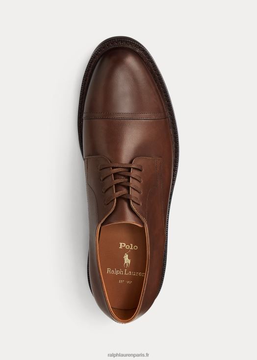 chaussure à bout rapporté en cuir Asher 46T60T2110 Hommes Ralph Lauren brun