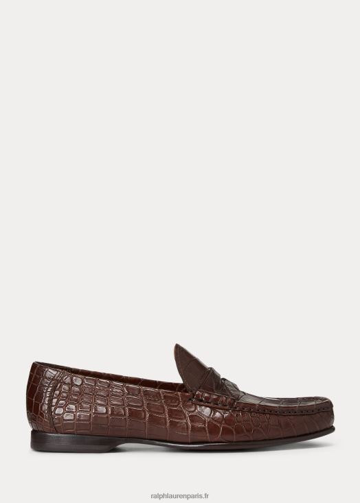 mocassins chalmers en crocodile 46T60T2162 Hommes Ralph Lauren marron foncé