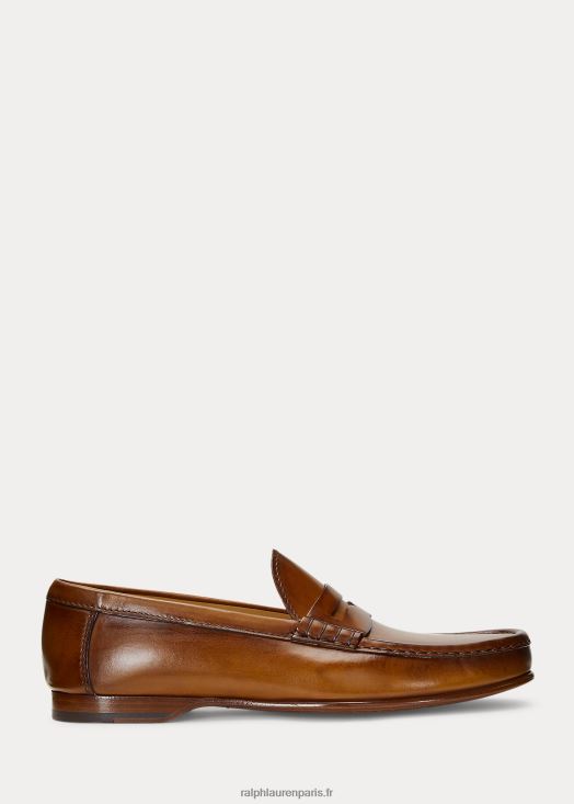 mocassins chalmers en cuir de veau 46T60T2158 Hommes Ralph Lauren bronzer