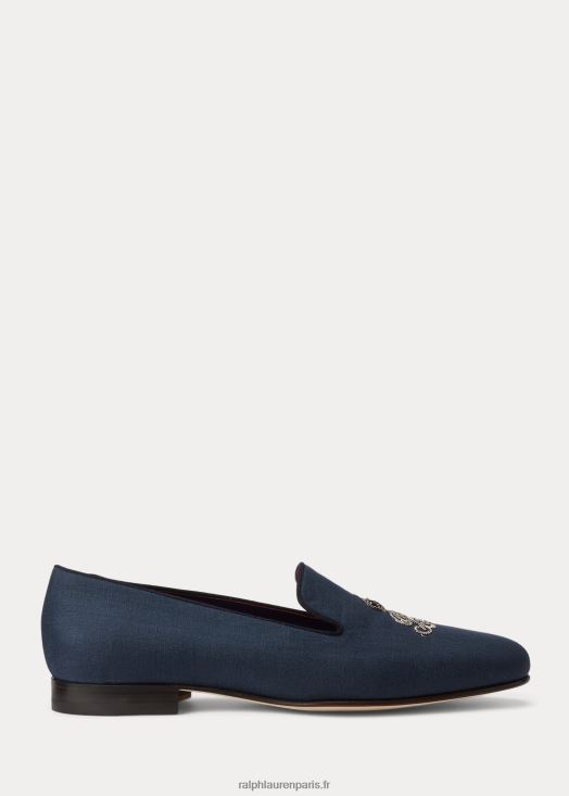 pantoufle en lin alonzo bullion 46T60T8745 Hommes Ralph Lauren bleu brésil