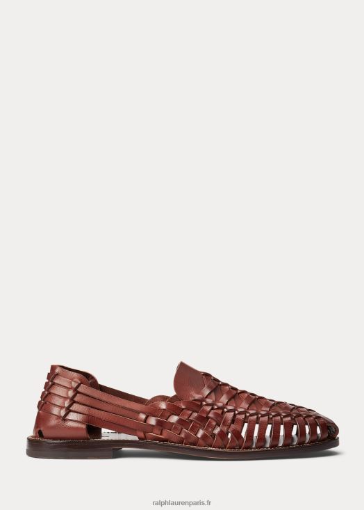sandale en cuir tressé à la main 46T60T2145 Hommes Ralph Lauren Cognac