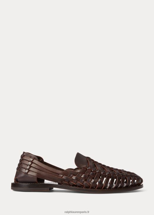 sandale en cuir tressé à la main 46T60T2146 Hommes Ralph Lauren bagages marron