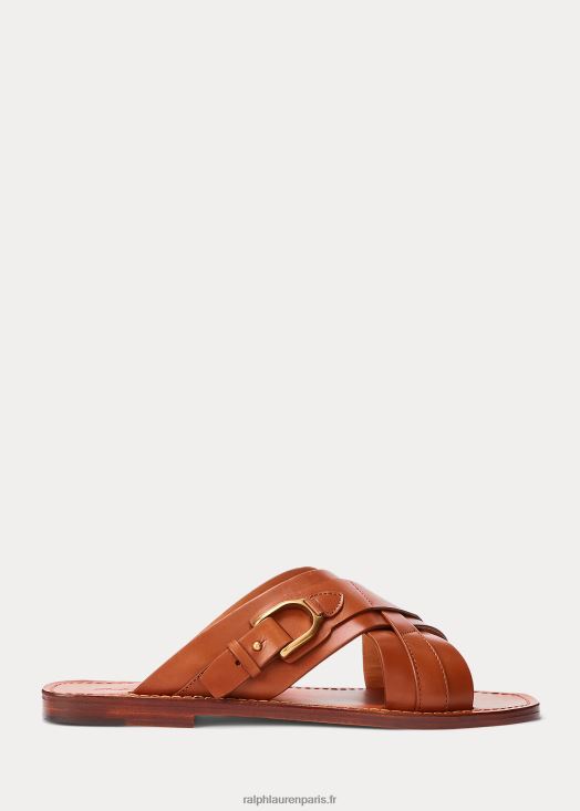 sandale à enfiler en cuir de veau wellington 46T60T2150 Hommes Ralph Lauren or rl