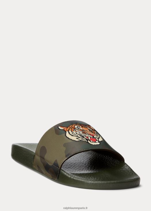 claquette en cuir de tigre 46T60T2062 Hommes Ralph Lauren camouflage tigre